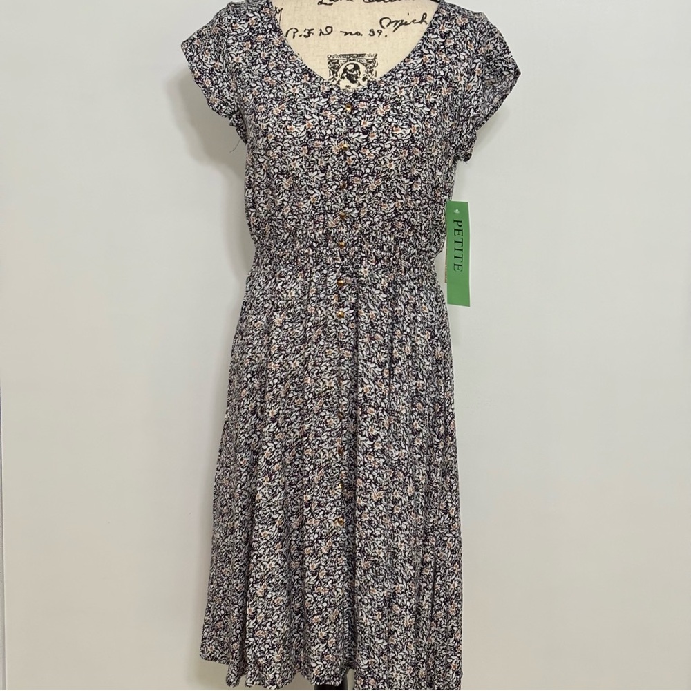 indigo Rose Blue and White Midi Sundress Size PS